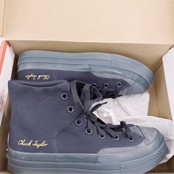 Converse Chuck 70 Marquis Embroidered Chuck Taylor Black High-Top Sneakers Black - Picture 6 of 7